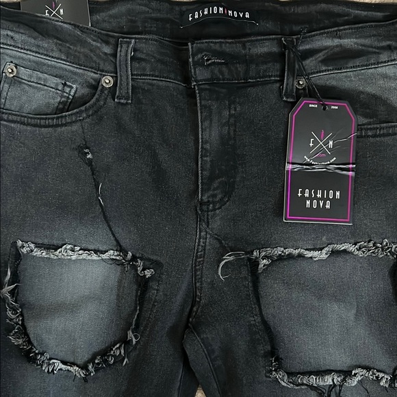 Distressed Black Jeans for Women - Picture 3 of 6